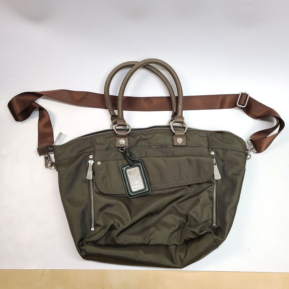 George Gina & Lucy Tomcat Y2K Olive Green Nylon Handbag Shoulder Bag